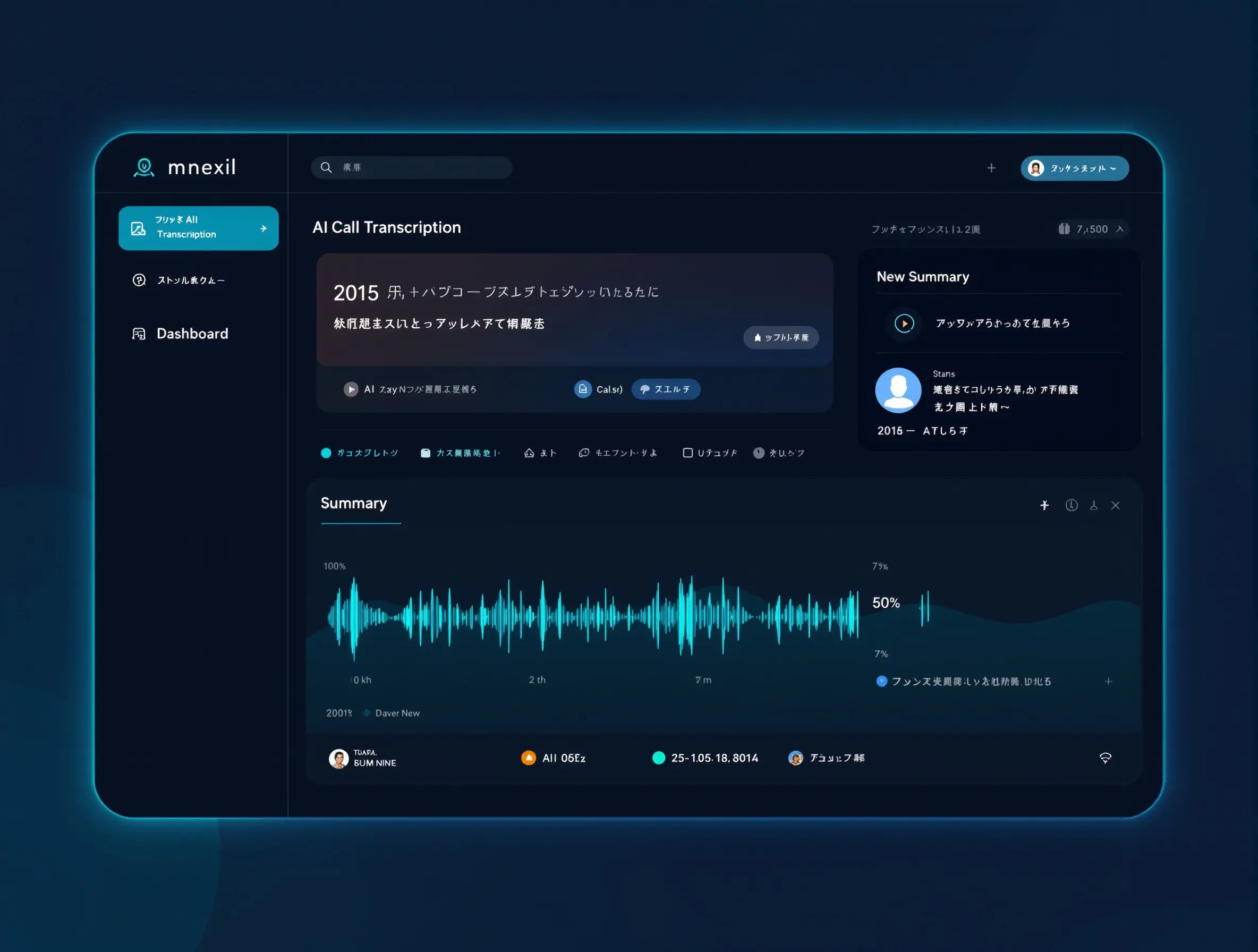 AI通話要約 ダッシュボード